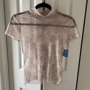 See Through Free People Turtleneck Top